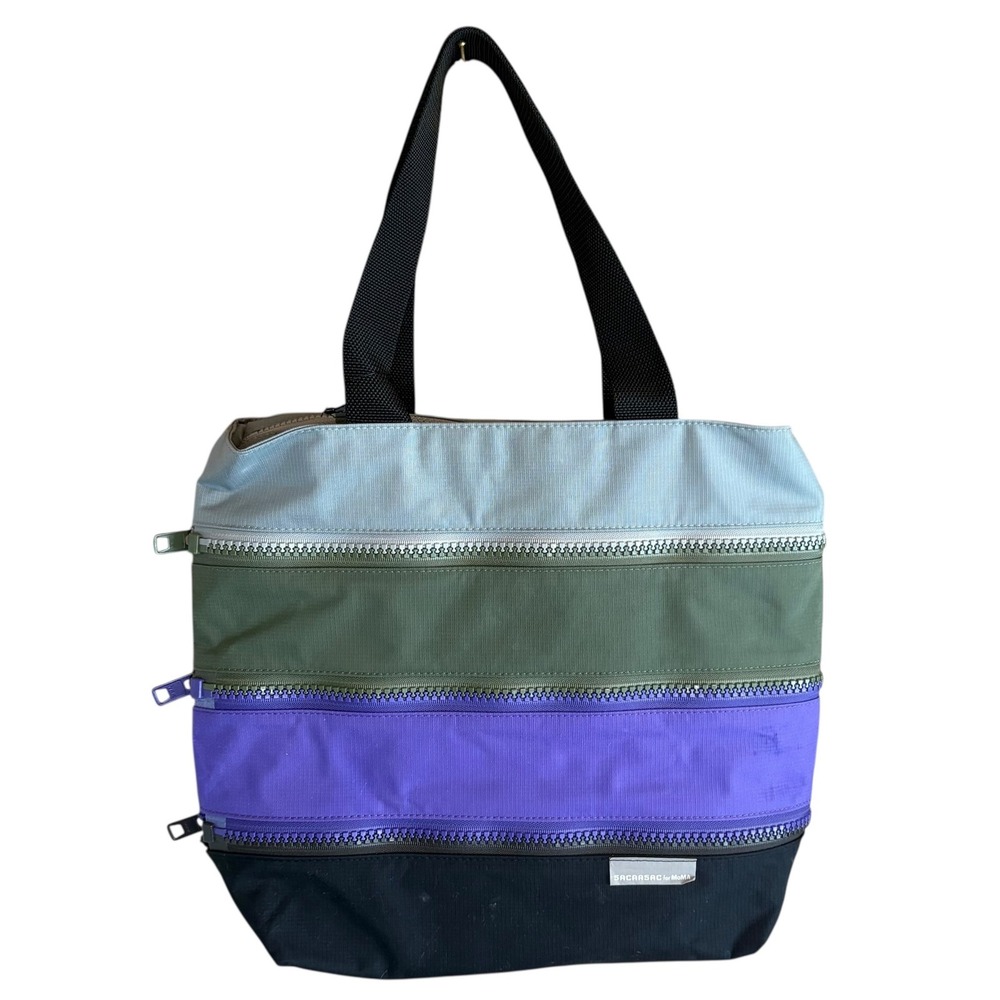 SACRASAC for‎ MoMA Tote Bag Color Block Zip Pocket Satchel Handbag Purse
